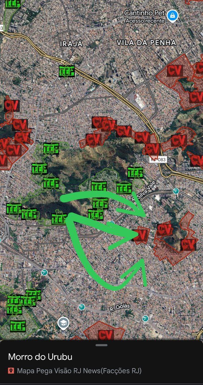 Traficantes da Serrinha (TCP) atacaram o Urubu (CV) e disseram que mataram dois