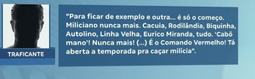 Áudio atribuído ao CV aponta suspeita que facção teria sido a autora de três homicídios em Nova Iguaçu: “É o CV. Está aberta a temporada para caçar milícia”. Mais três corpos foram achados na cidade