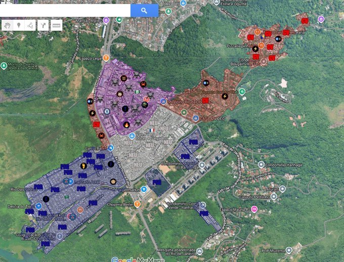 Mapa da guerra: veja como estaria a situação em Rio das Pedras em meio aos confrontos entre o CV e a milicia. VEJA VIDEOS DO ULTIMO CONFRONTO