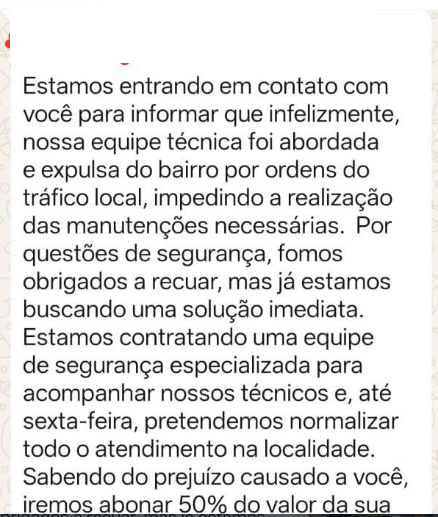 Traficantes deixam população sem internet em Araruama