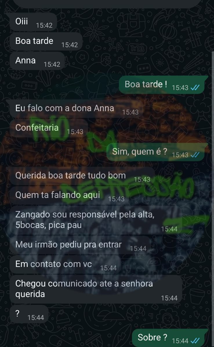 “Creio que não vamos ter problema?” Prints mostram supostos traficantes extorquindo moradores e comerciantes do Complexo de Israel (TCP). Origem não foi confirmada